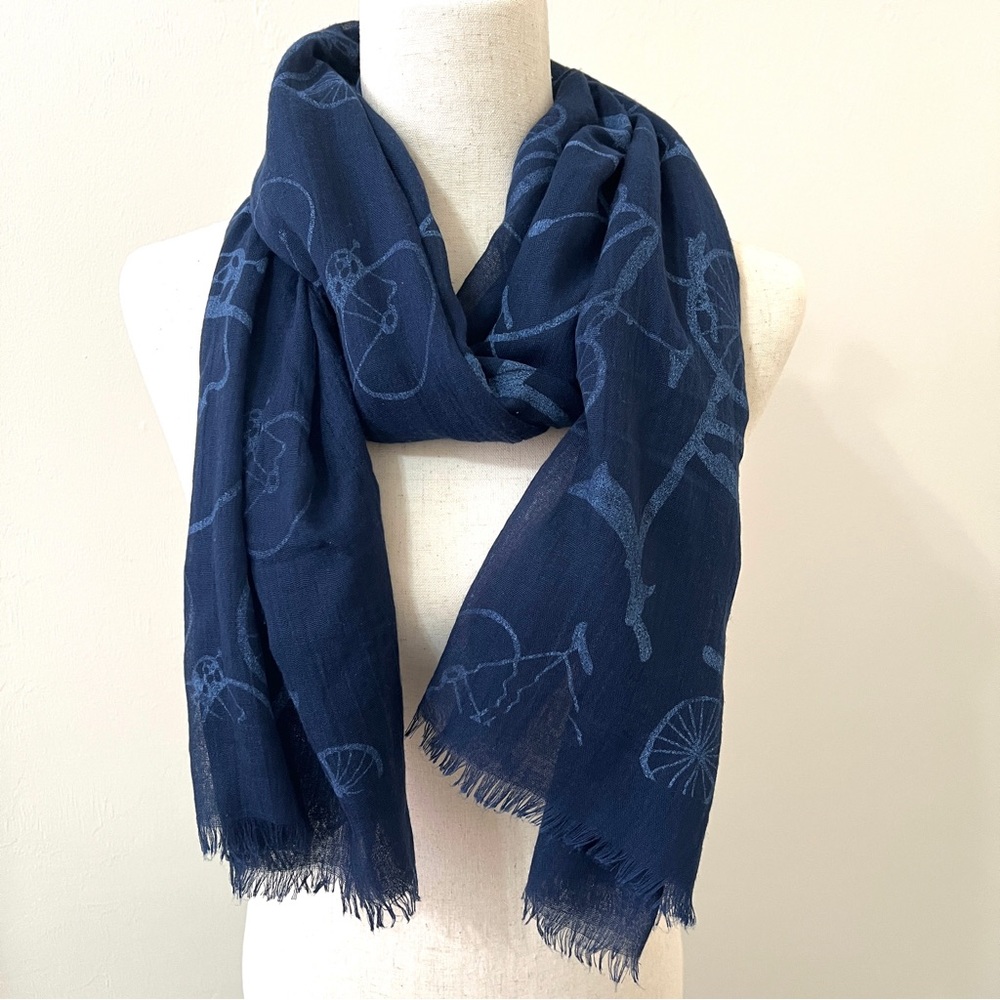 Blue Summer Scarf Shawl Lightweight Bicycle Design